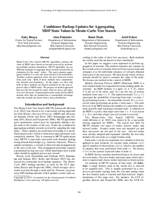 (PDF) Confidence Backup Updates for Aggregating MDP State Values in ...