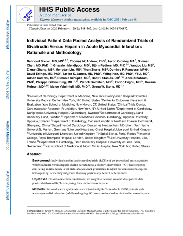 FLUNITY-HD1 Trial: Rationale for Individual-Level Pooled Analysis