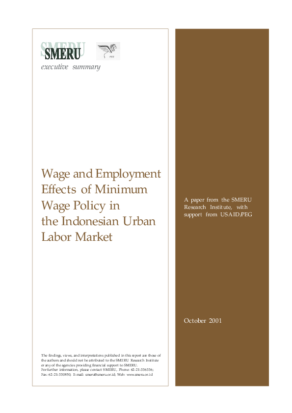 (PDF) Wage and Employment Effects of Minimum Wage Policy in the ...