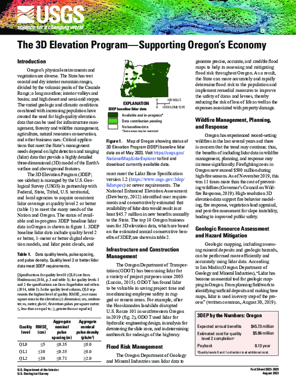 (PDF) The 3D Elevation Program-Supporting Oregon's Economy