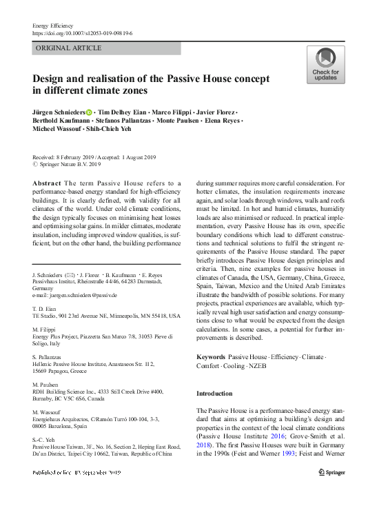 (PDF) Design and realisation of the Passive House concept in different ...