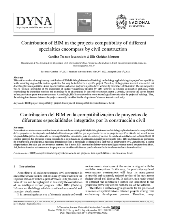 (PDF) Contribution of BIM in the projects compatibility of different ...