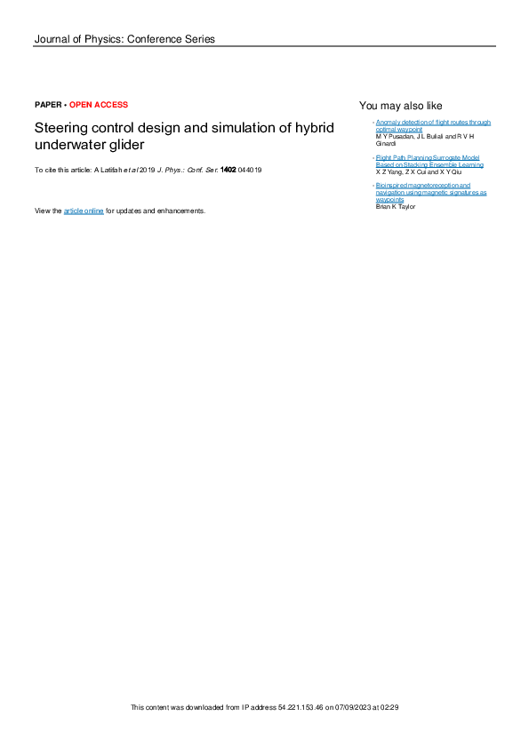 (PDF) Steering control design and simulation of hybrid underwater glider