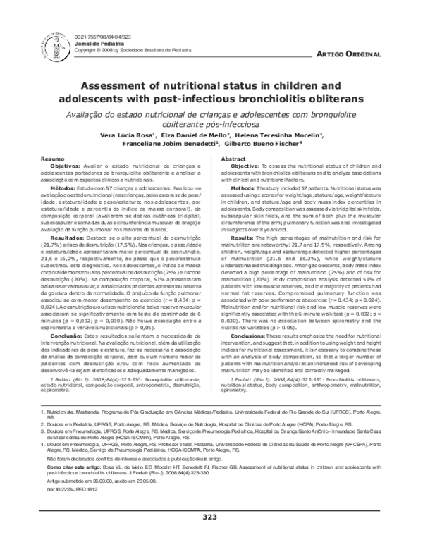 (PDF) Assessment of nutritional status in children and adolescents with ...