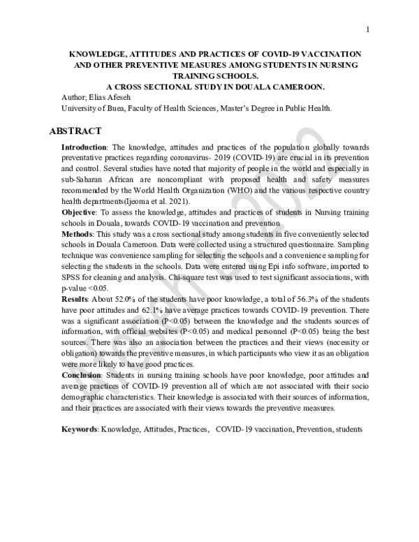 (PDF) Knowledge, attitudes and practices of covid-19 vaccination and ...