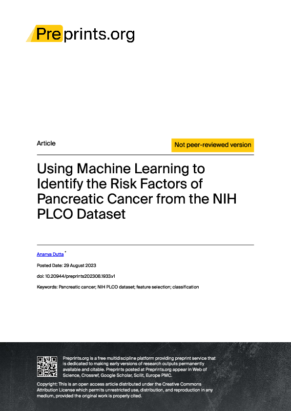 (PDF) Using Machine Learning to Identify the Risk Factors of Pancreatic ...