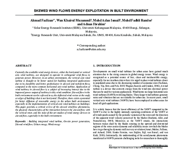 (PDF) Skewed Wind Flows Energy Exploitation in Built Environment ...