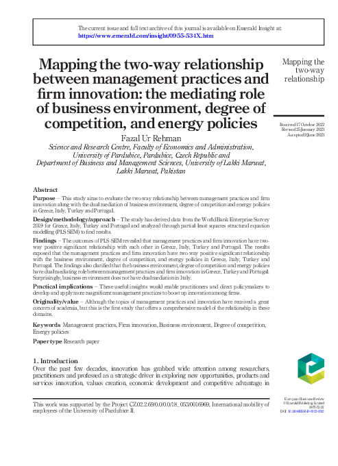 (PDF) Mapping the two-way relationship between management practices and ...