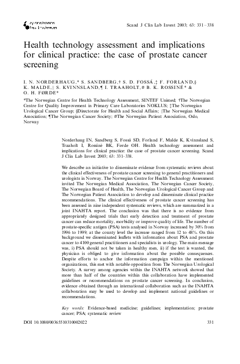 (PDF) Health technology assessment and implications for clinical ...