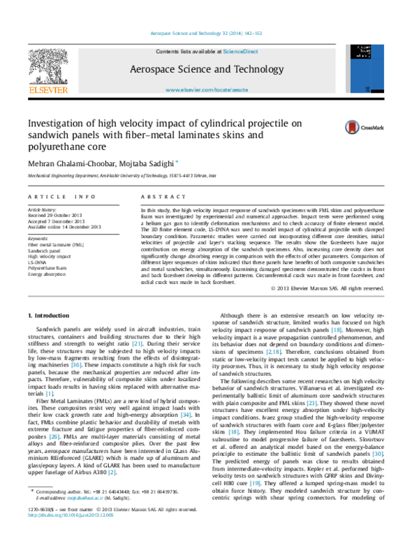 (PDF) Investigation of high velocity impact of cylindrical projectile ...