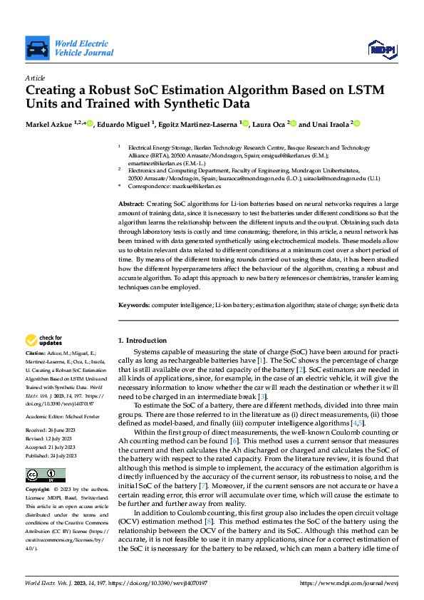 (PDF) Creating a Robust SoC Estimation Algorithm Based on LSTM Units ...