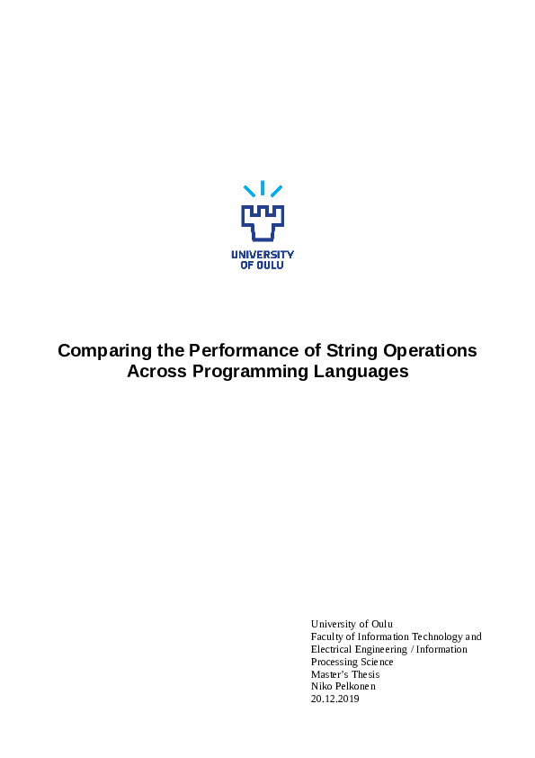 (PDF) Comparing the performance of string operations across programming ...
