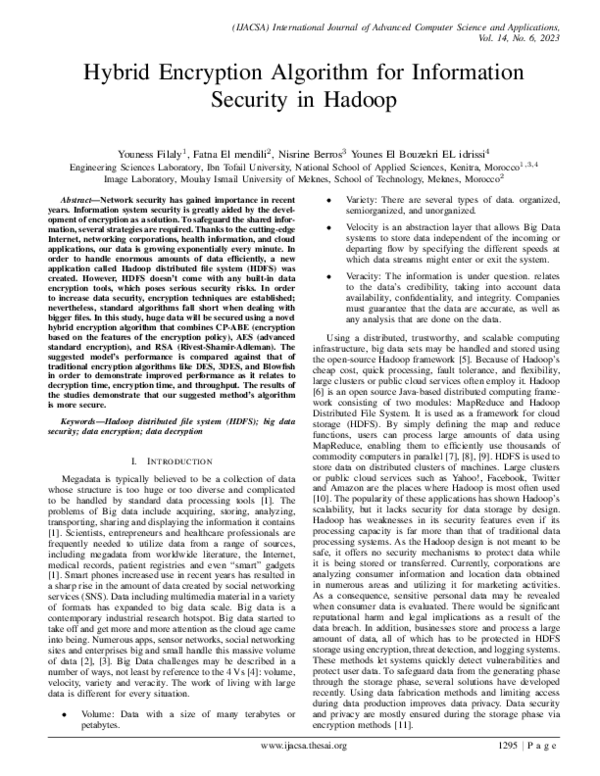 (PDF) Hybrid Encryption Algorithm for Information Security in Hadoop