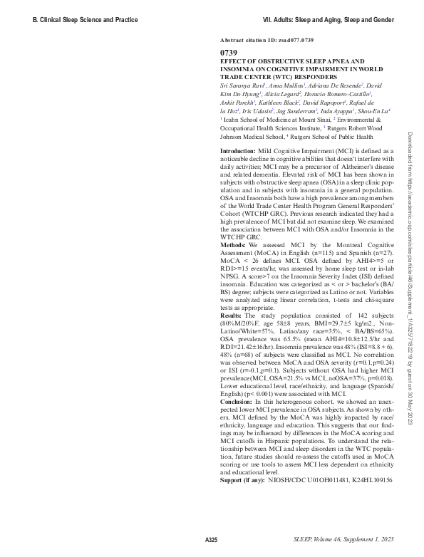 (PDF) 0739 Effect of Obstructive Sleep Apnea and Insomnia on Cognitive ...