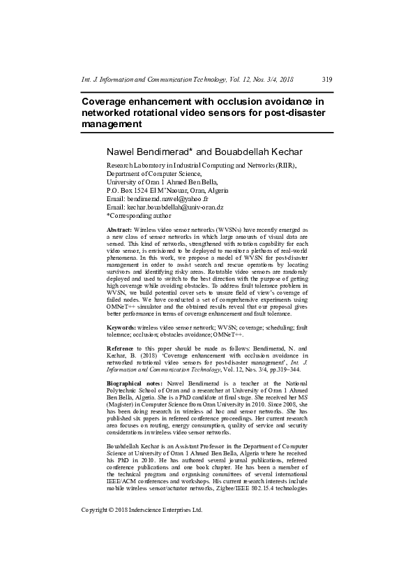 (PDF) Coverage Enhancement with Occlusion Avoidance in Networked ...