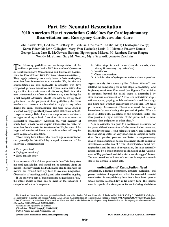 (PDF) Part 15: Neonatal Resuscitation | Steven Ringer - Academia.edu