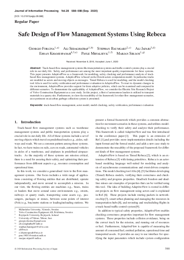 (PDF) Safe Design of Flow Management Systems Using Rebeca