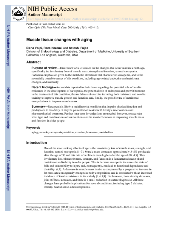 (PDF) Muscle tissue changes with aging | Ana Pereira - Academia.edu