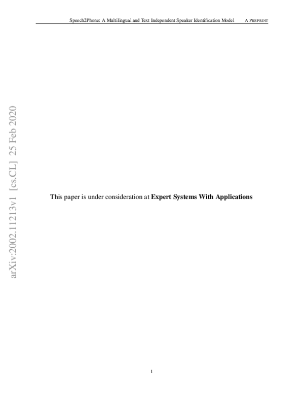 (PDF) Speech2Phone: A Multilingual and Text Independent Speaker ...