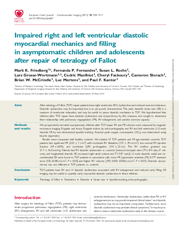 (PDF) Impaired right and left ventricular diastolic myocardial ...