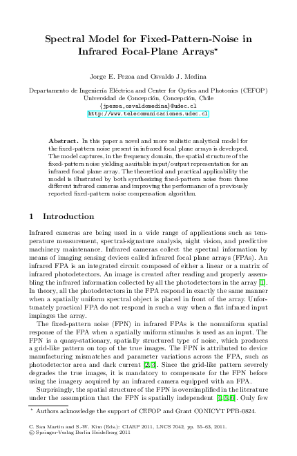 (PDF) Spectral Model for Fixed-Pattern-Noise in Infrared Focal-Plane Arrays