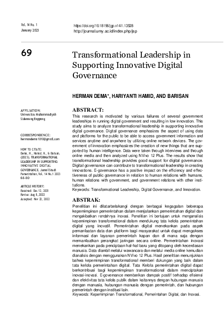 (PDF) Transformational Leadership in Supporting Innovative Digital ...