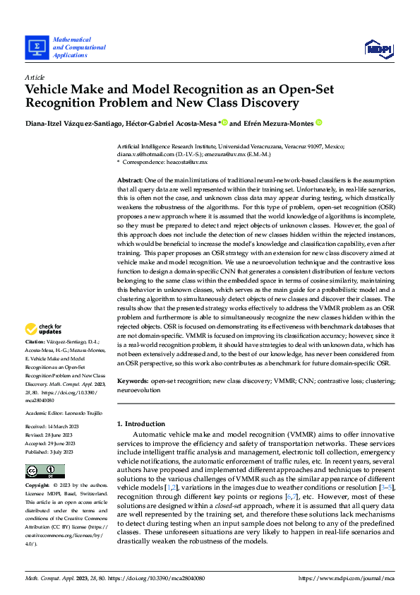  pdf vehicle make and model recognition as an open set recognition