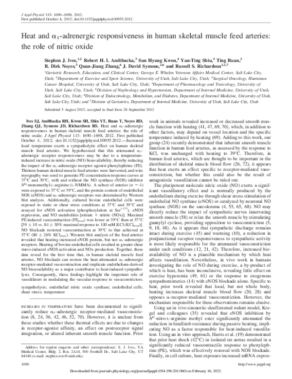 (PDF) Heat and α1-adrenergic responsiveness in human skeletal muscle ...