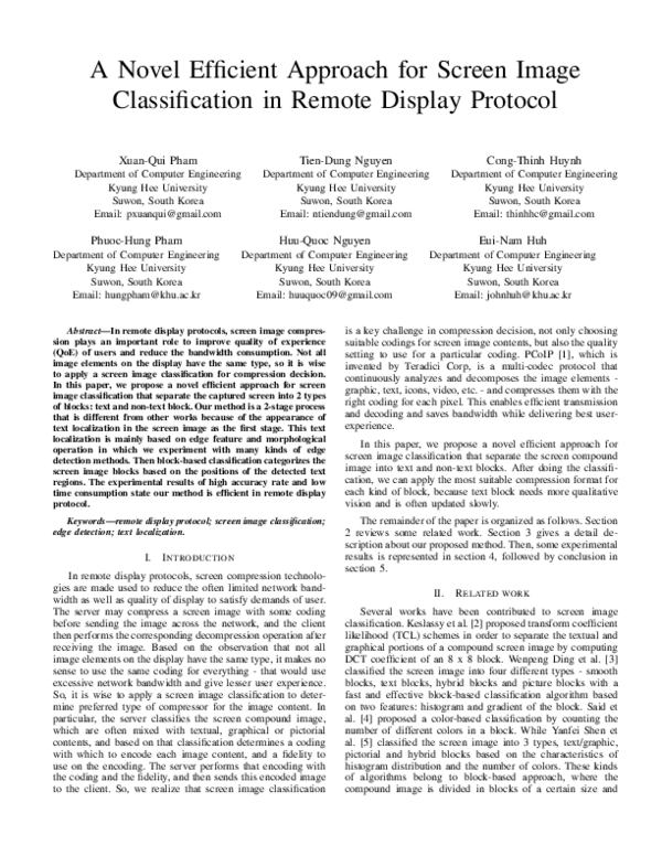 (PDF) A Novel Efficient Approach for Screen Image Classification in ...