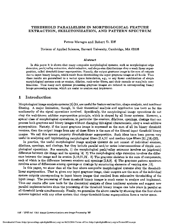 (PDF) Threshold Parallelism In Morphological Feature Extraction ...