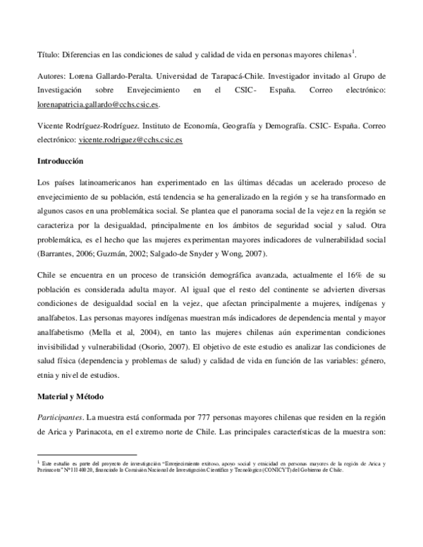 (PDF) Diferencias en las condiciones de salud y calidad de vida en ...