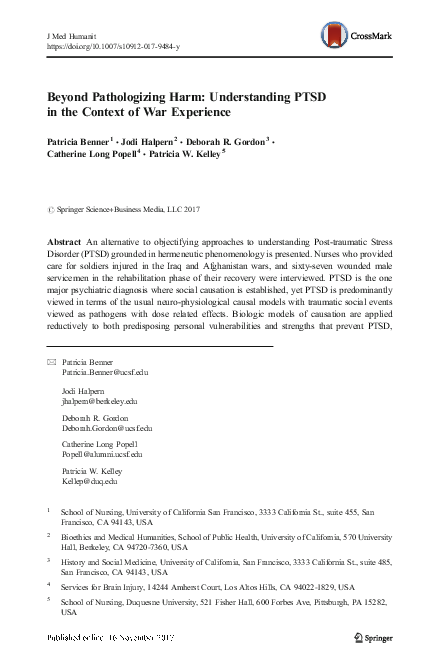 (PDF) Beyond Pathologizing Harm: Understanding PTSD in the Context of ...