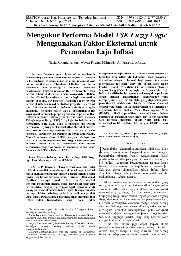 (PDF) Mengukur Performa Model TSK Fuzzy Logic Menggunakan Faktor ...