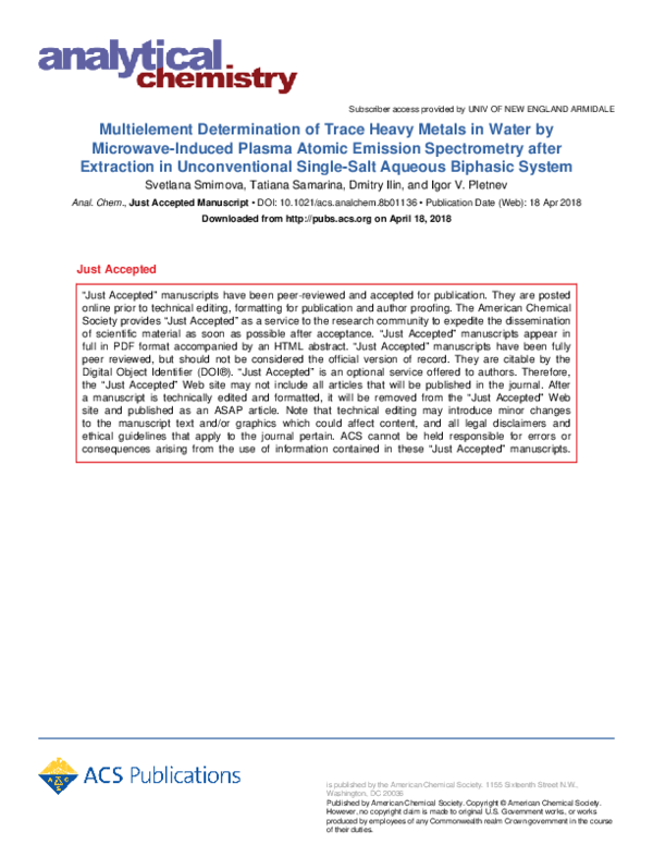 (PDF) Multielement Determination of Trace Heavy Metals in Water by ...