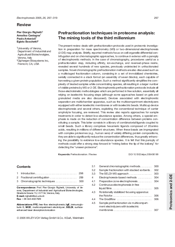 (PDF) Prefractionation techniques in proteome analysis: The mining ...
