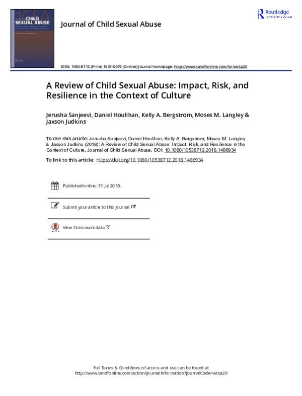(PDF) A Review of Child Sexual Abuse: Impact, Risk, and Resilience in ...