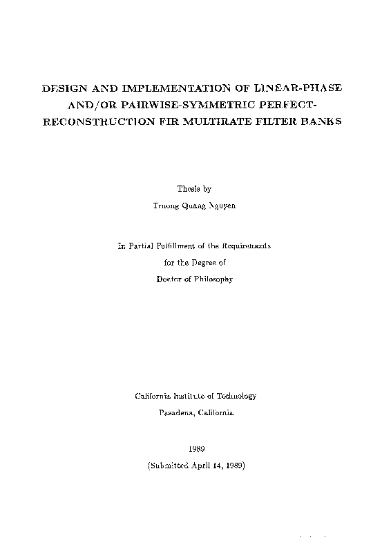(PDF) Design and implementation of linear-phase and/or pairwise ...