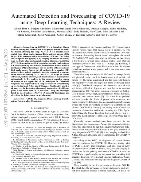 (PDF) Automated Detection and Forecasting of COVID-19 using Deep ...