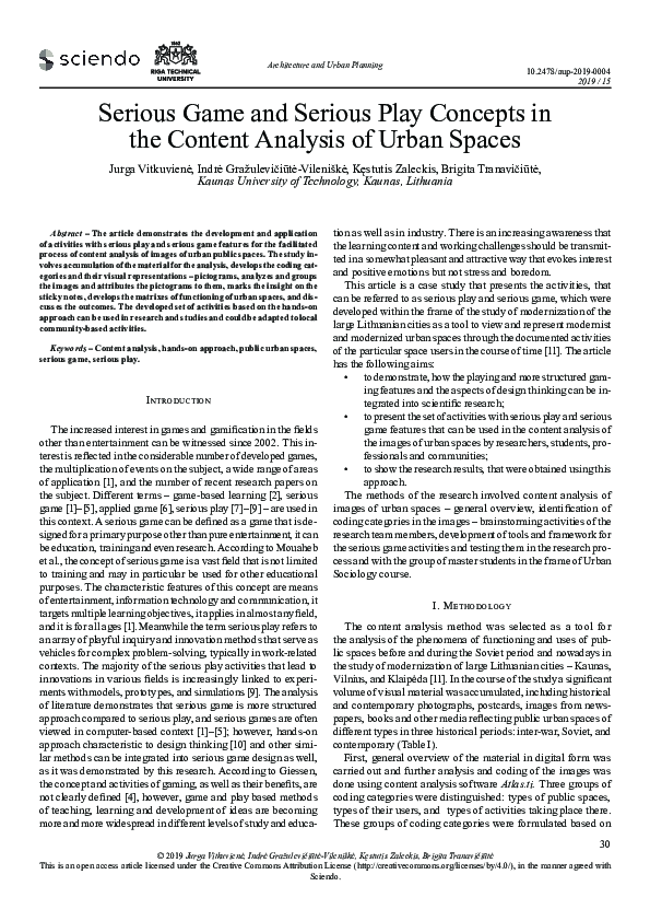 (PDF) Serious Game and Serious Play Concepts in the Content Analysis of ...