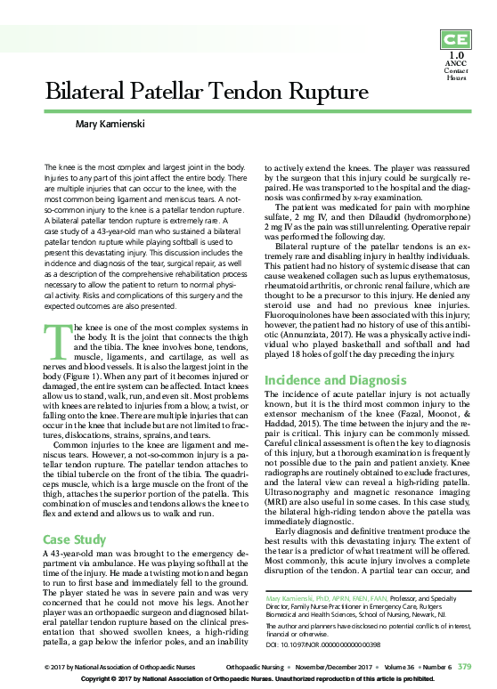 (PDF) Bilateral Patellar Tendon Rupture