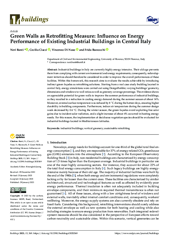 (PDF) Green Walls as Retrofitting Measure: Influence on Energy ...