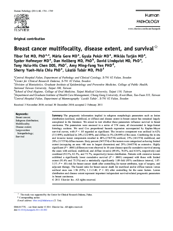 (PDF) Breast cancer multifocality, disease extent, and survival