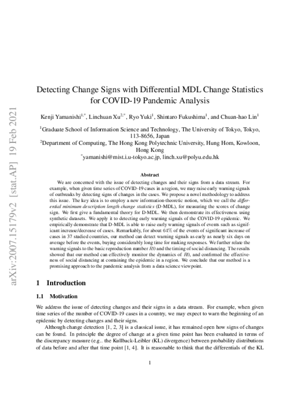 (PDF) Detecting Change Signs with Differential MDL Change Statistics ...