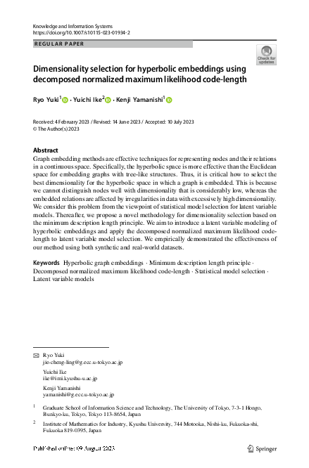 (PDF) Dimensionality Selection for Hyperbolic Embeddings using ...