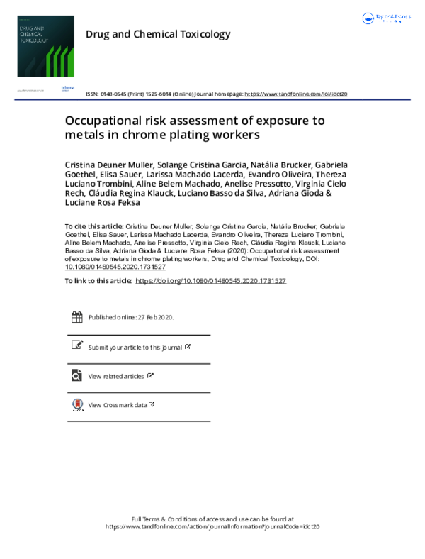 (PDF) Occupational risk assessment of exposure to metals in chrome ...