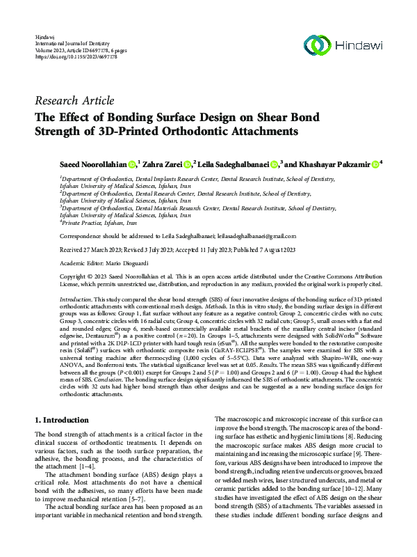 (PDF) The Effect of Bonding Surface Design on Shear Bond Strength of 3D ...