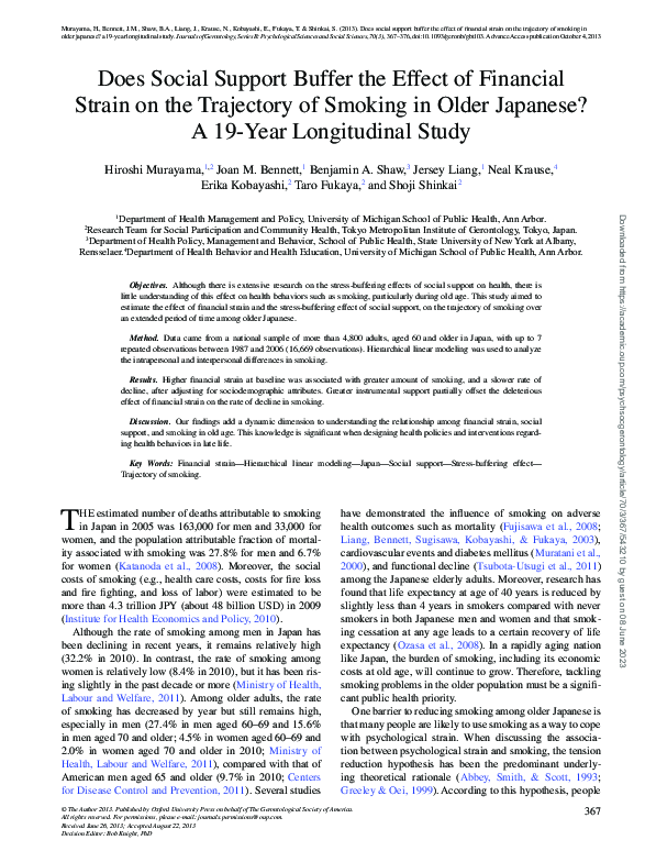 (PDF) Does Social Support Buffer the Effect of Financial Strain on the ...