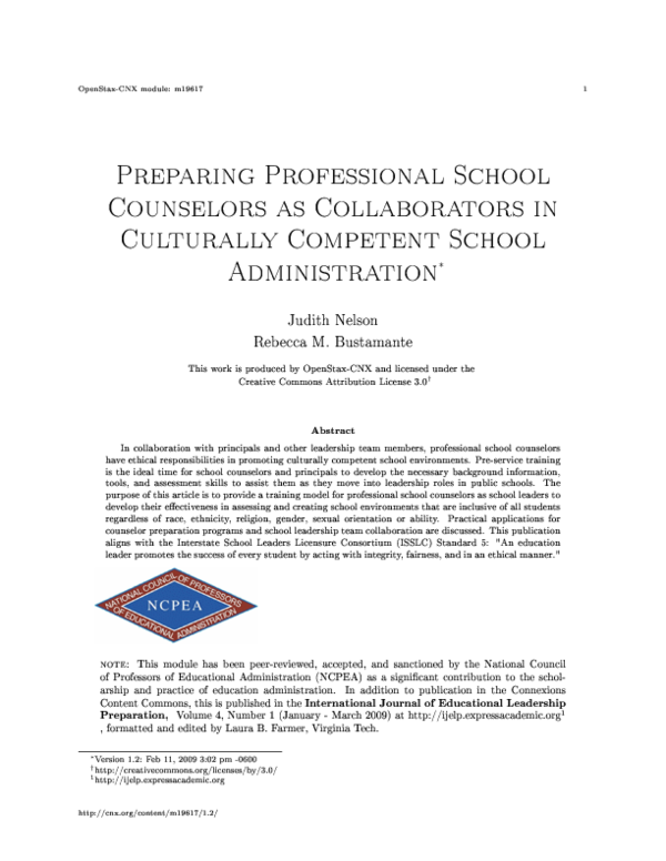 (PDF) Preparing Professional School Counselors as Collaborators in ...