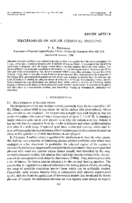 (PDF) Mechanisms of solar coronal heating