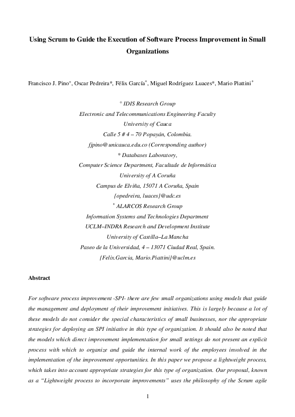 (PDF) Using Scrum to guide the execution of software process ...